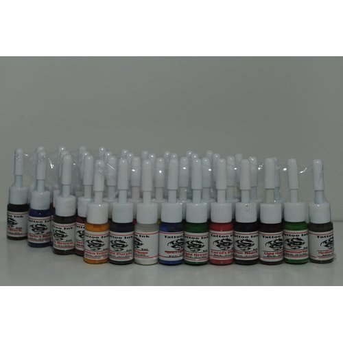 1TattooWorld OTW-C040 Premium Tattoo Ink Set, 40 Color, 5 mL Each