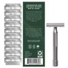 Shea Moisture Men, Double Edge Safety Razor with 10 Refill Double Edge Razor Blades for Men, Platinum Coated, Stainless Steel, Dad Gifts, 1 Razor Handle & 10 Razor Blades per Box