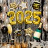 New Years Eve Party Supplies 2024, 10 Pcs Foil Balloon New Years Decorations Set