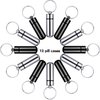 12 Pieces Portable Pill Case First Aid Pill Container Mini Pill Container Waterproof Aluminum Keychain Pill Case Keychain for Medications, Vitamins and Supplements (Black and Silver)