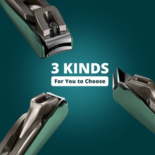 Nail Clippers Set-3 Pack,Fingernail Clippers& Toenail Clipper for Men,Wowen,Nail Clippers with catcher,Nail Cutter for Thick Toe Nails,Stainless Steel Ultra Sharp Sturdy