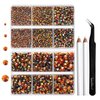 6736pcs Hotfix Rhinestones Flatback, Orange AB Rhinestones for Crafts Clothes Mixed 5 Sizes, Hotfix Crystals with Tweezers and Wax Pencil Kit, SS6-SS30, Hyacinth AB