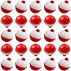 SILANON Fishing Bobbers Set Hard ABS Fishing Floats Bulk Snap on Round Bobbers for Fishing Push Button Fishing Bobbers Floats Assortment Red and White Buoy Floats 0.5-2.5inch