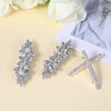 4Pcs Bridal Rhinestone Hair Clip Crystal Flower Hair Barrettes for Women Sparkle Diamond Hair Accessories Elegant French Hairpins for Women Girls Bridal Wedding Accessories