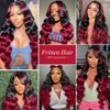 200 Density Burgundy Lace Front Wigs Human Hair 360 HD Transparent Lace Front Wigs Human Hair Glueless Wigs Human Hair With Baby Hair Red Wig For Women Human Hair Lace Front Wigs(24Inch)