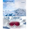 ZIONOR Lagopus Ski Snowboard Goggles UV Protection Anti fog Snow Goggles for Men Women Adult Youth VLT 46% White Frame Clear Rose Lens