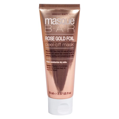 masque BAR Rose Gold Foil Facial Peel Off Mask (70ml/Tube) — Korean Beauty Face Skin Care Treatment — Clarifies, Treates Pores, Detoxifies — Improves Complexion, Makes Skin Look More Glowing & Bright