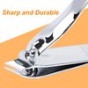 uxcell Sharp Nail Clippers, Stainless Steel Slanted Edge Toenail Cutter Trim Fingernail Clipper for Women, Professional Toenail Clippers Manicure Tool for Men Thick Nails