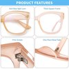 JIM HALO Oversized Blue Light Glasses for Women Square Chunky Bluelight Computer Glasses Reduce Eye Strain Apricot