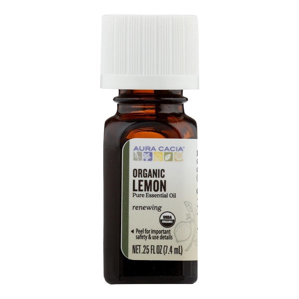 Aura Cacia, Lemon Organic Essential Oil .25 oz