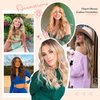 Hair Extensions, KUIRAN Clip in Hair Extensions 12" Short Curly Wavy Blonde Hair Extensions 4PCS Hair Extensions Invisible Lace Weft Natural Soft Hairpieces for Women - Medium Golden Blonde