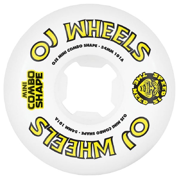 OJ Skateboard Wheels Team Line Original Mini Combo 101a Skateboard Wheels - Yellow, 54mm