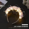 Kesvb Light Up Headband LED Flower Crown Hairband Flashing Bridal Garland Headpiece Festival Party Headwear for Women and Girls