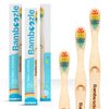 Bamboozle Eco-Friendly Toothbrush for Kids- Sustainable Bamboo Design, Biodegradable & Stylish Oral Care Solution (Rainbow, Pack of 3)