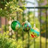 QFkris 4" Hand-Blown Glass Friendship Balls for Hanging Gardens Window Outdoor Gazing Ball Witch Balls Glass Ornament