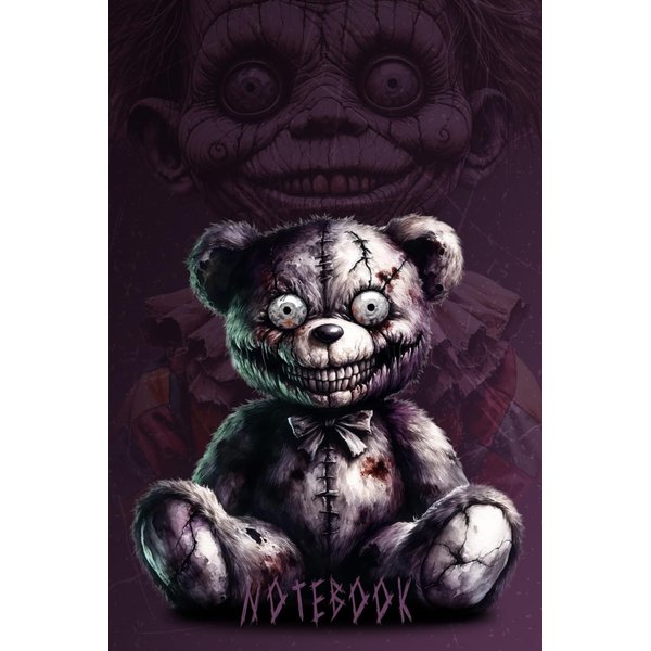 Creepy Zombie Teddy Bear with Clown Notebook: Creepy Teddy Bear Collection | Journal | Eerie Gothic Dolls