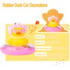 MuMyer Yellow Duck Car Ornaments Rubber Duck Car Dashboard Decorations with Love Glasses Mini Swim Ring Sun Hat Necklace for Car Dashboard Decoration