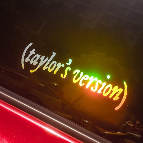 Taylors Version car Stickers - Car Decals - in This car we Listen to Taylors Version - 7.9 x 1.6 inches