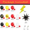 120 Pcs Red Black Yellow balloon garland Arch Kit, Lightning Print Balloons for Cartoon Ball Themed Birthday Party Decorations Boys Girls Gatherings Party Supplies