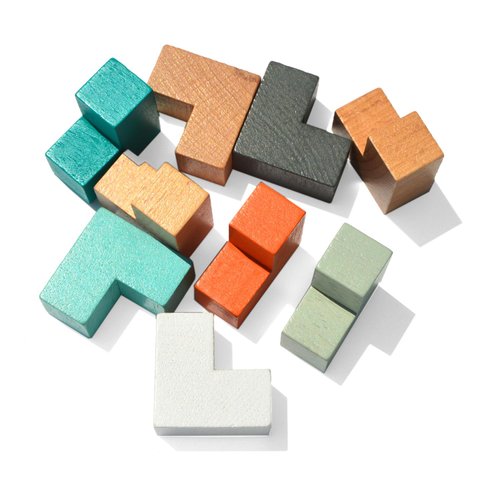 COHHFWPD Wooden Puzzle Cube, Mini Size 3D Puzzle Cube in Storage Tin Case for Travel Game, Brain Teaser Intellectual Removing Assembling Toy, Assembly and Disentanglement Puzzles for Kids and Adults