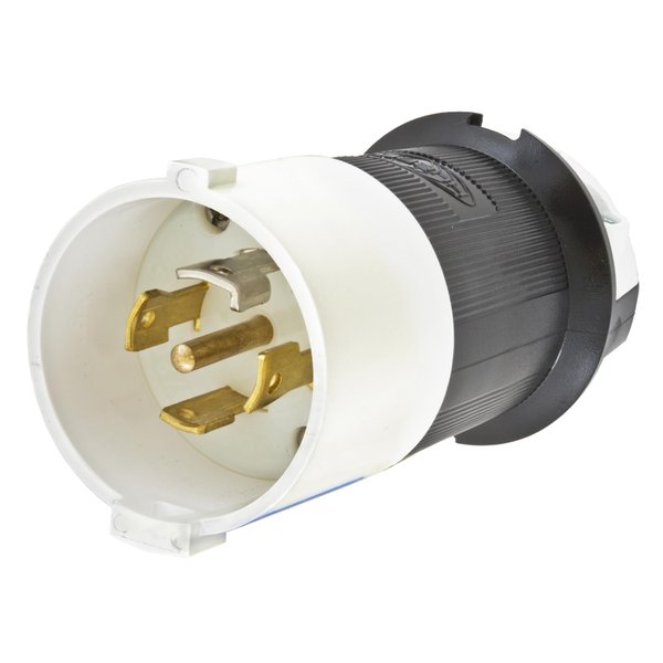 Hubbell HBL2811S Locking Safety Shroud Plug, 30 amp, 3 Phase, 120/208V, L21-30P