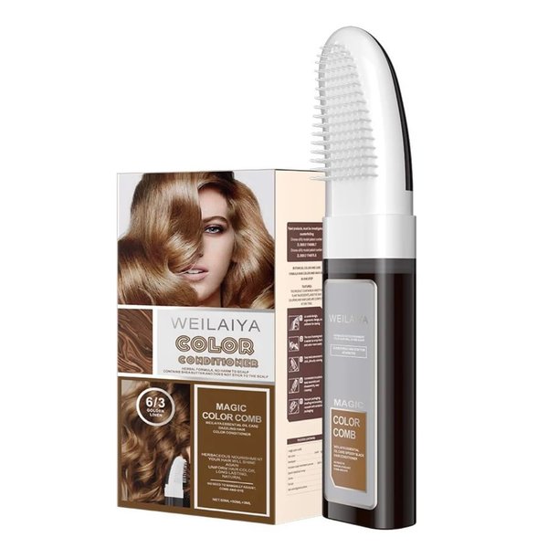 Weilaiya Hair Dye Color Comb (3 Colors Available to Choose) 100mL (LIGHT BROWN)-Dau Goi Phu Bac Mau Thuc Vat