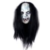 LUOEM Halloween Horror Grimace Ghost Mask Long Wig Hair Grudge Sadako Ghost Wig Creepy Scary Costume Mask for Halloween Party Supply