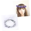 BIUDECO 2pcs Lavender Floral Wreath Lavender Flower Hawaiian Flower Lavender Headband Bridal Headpieces for Wedding Wreath Flower Headpiece Lavender for Women Fairy Hair Blue Flower Bride