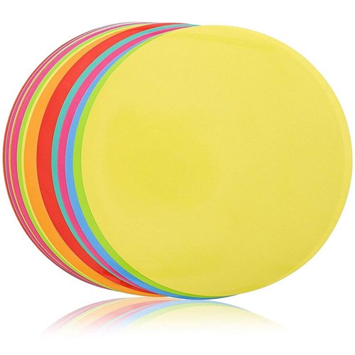 24-Pack Dry Erase Dots for Classroom Tables, Peel and Stick Removeable Circle Vinyl Sticker Spots for Whiteboards, Desks, Wall Decals, Student, Teacher School Supplies, 8 Rainbow Colors (11-Inch)