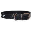 High Quality Genuine Leather Reflective Dog Collar 24"x1" Black Fits 17.5"-22.5" Neck