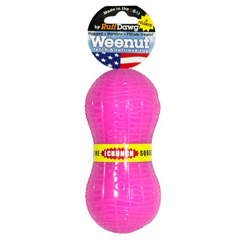 Ruff Dawg Wee-Nut Crunch Rubber Dog Toy Assorted Neon Colors