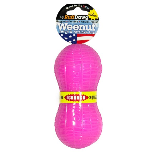 Ruff Dawg Wee-Nut Crunch Rubber Dog Toy Assorted Neon Colors