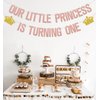 Our Little Princess Is Turning One Banner, Princess Theme 1st Birthday Party Decorations, Happy First Birthday Decor, Girls Birthday Baby Shower Party Supplies