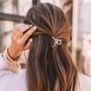 Brinie Hair Claw Gold Hair Clips Mini Non Slip Claw Clips Hair Accessories Daily Party Gift for Women and Girls (2 PCS)
