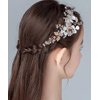 Denifery Flower Girl Headpiece for Wedding Princess Flower Pearl Wedding Comb Rhinestone Hair Comb for Women Girls Toddler Wedding Party Photography