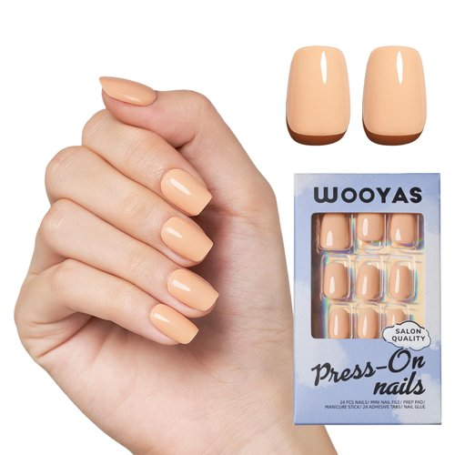 Wooyas Cat Eye Press on Nails Short, Purple Cat Eye Nails Square, Handmade Gel Fake Nails Made by Soft Gel, Glossy Lightweight Natural Magnetic Glue on Nails, 24 Pcs Nails Kit for Women Girls