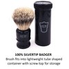 Parker Safety Razor,100% Silvertip Travel Shave Brush with Case, Black - Also Great for Everyday Use!