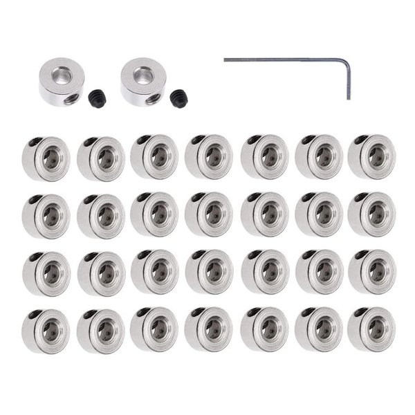 YXQ Plane Landing Gear Wheel Stop 0.12"/3.1mm Wheel Collar for RC Airplane Model Aircraft(30-Pack)