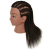 LOHXINHAIR 100% Real Human Hair Mannequin Head Manikin Manican Training Doll Head with Stand for Hairdresser Practice Braiding Styling Bleaching Dyeing Curling Cutting Natural Black