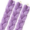 Jumbo Braids Box Braids Braiding Hair Extensions For Braiding Kanekalon Color Extensions for Braids,3 Pcs,24" Purple.