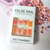 ZASKHLD Colorful Press on Nails Short Square Fake Nails Cute Rainbow Oval False Nails Glossy Colorful Gradient Full Cover Glue on Nails with Designs Ombre Acrylic Nails for Women Girls Nail Art 24Pcs