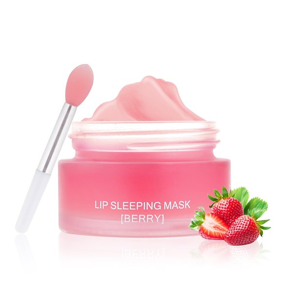 MEICOLY Lip Sleeping Mask,Lip Mask Overnight,Lip Masks,Nourish Hydrating Sleeping Lip Mask,Intense Hydration Night Sleep Lip Mask,Moisturize Lip Balm for Restore,Hydrate Dry Chapped Lips,Berry,0.7oz