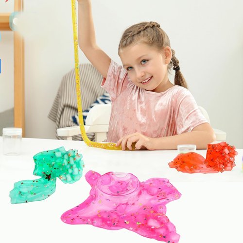 7 Pack Slime, Jelly Cube Crunchy Slime, Super Soft and Non-Sticky Clear Slime Kit, Christmas Slime Party Favors for Girls and Boys