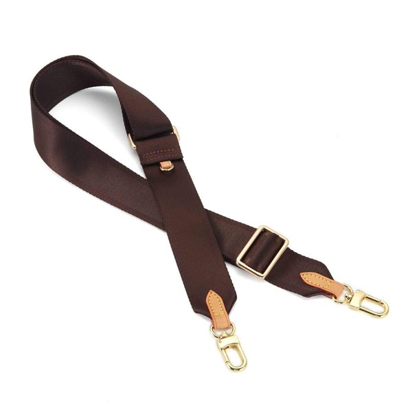 Multi Pochette Accessories Replacement Strap Adjustable Crossbody Wide Cavas Strap for Shoulder Bags Multi Purpose Strap (Brown)