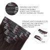 SILIERFUN Clip in Hair Extensions Real Human Hair, 18 Inch 120g 8pcs, Dark Brown Hair Extensions, Clip In Real Hair Coloured Remy Human Hair Extensions, Natural Human Hair
