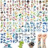 30 Sheets Temporary Tattoos Kit for Kids, 289Pcs Fake Cute Tattoo Stickers Waterproof, Birthday Party Favor (Shark & Pirates & Dinosaurs) 3 years old+