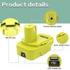 DM18RL Battery Adapter for Dewalt to Ryobi Battery Adapter, Convert Dewalt 20V Llithium Battery to Ryobi 18V P107 P108 Battery with 5V 2.1A MAX USB Charge