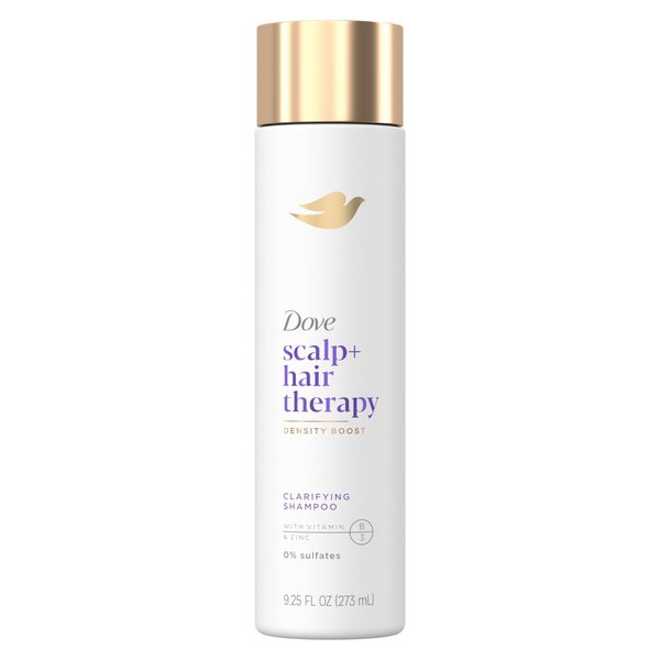 Dove Scalp + Hair Therapy Sulfate Free Shampoo Density Boost Clarifying Shampoo for an oily hair clarifying cleanse cleansing shampoo with zinc 9.25 FL OZ (273 mL)