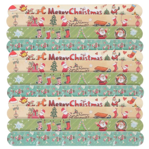 Kichvoe Nail Files: Double Sided Manicure Nail Files 24Pcs Christmas Nail Files Colorful Nail Buffers Toenails Polisher Tools For Manicure Women Girls-Random Style