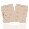TgoBeauty 2 Sides Printed Silicone Eyebrow Practice Sheets White Full Face Training Pad Tattoo Practice SKin with Golden Outline for Brow Lip Permanent Makeup (2pcs Pink Skins)